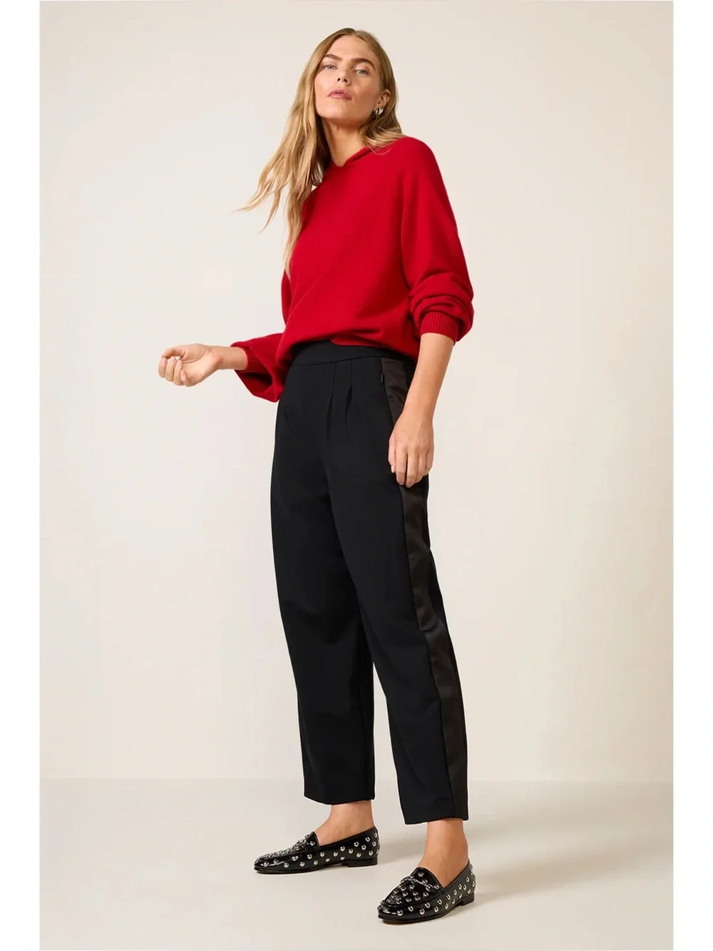 NEW Spanx Pleated Ribbon Strip Barrel Pants